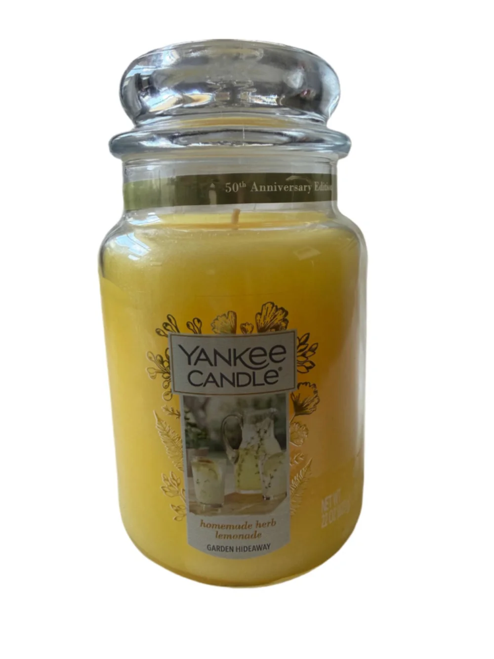 NEW Yankee Candle Homemade Herb Lemonade Large Jar 22 Oz Yellow 50th Anniversary